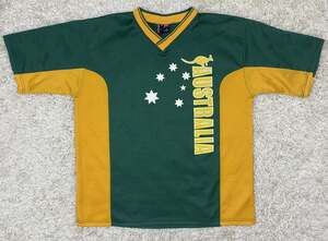 Vintage Australia Kangaroo Jersey Mens XXL Green Gold Southern Cross V-Neck
